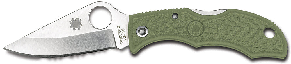 Spyderco Ladybug 3 Keychain Folding Knife LFGP3 1.94" Plain VG-10 Blade Foliage Green FRN Handle