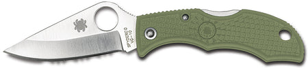 Spyderco Ladybug 3 Keychain Folding Knife LFGP3 1.94" Plain VG-10 Blade Foliage Green FRN Handle