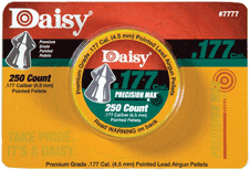 Daisy Pointed .177 Lead Airgun Pellets 250-Count Case of 6