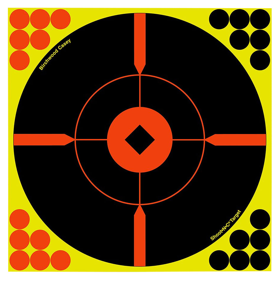 Birchwood Casey Shoot-N-C Reactive 12" BMW Bullseye Self-Adhesive Paper Targets 5 Pack