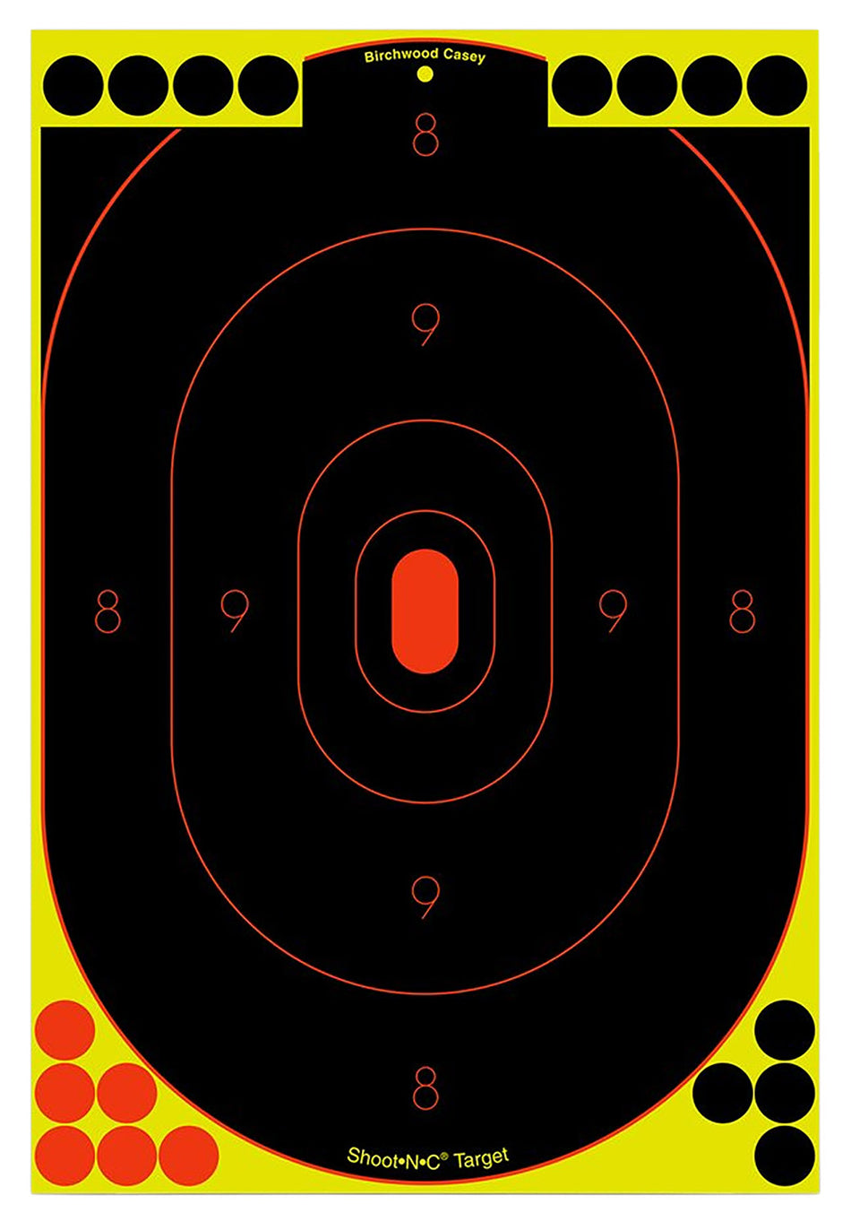 Birchwood Casey Shoot-N-C Reactive 12"x18" Silhouette Self-Adhesive Paper Targets Black/Yellow/Red 5 Pack