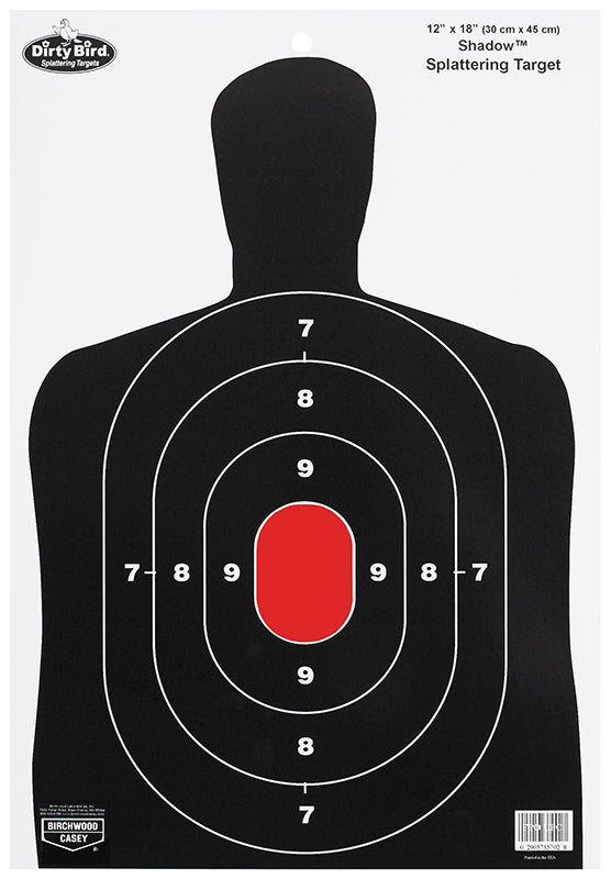 Birchwood Casey Dirty Bird BC-27 Silhouette Tagboard Hanging Shooting Targets 12"x18" Black/White 8 Pack
