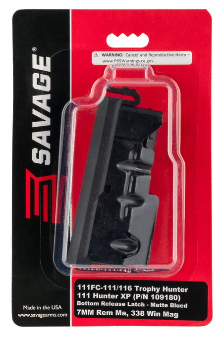Savage Arms 55253 Axis/Apex/10/110/11/16 3-Round Blued Magazine 7mm Rem Mag/338 Win Mag