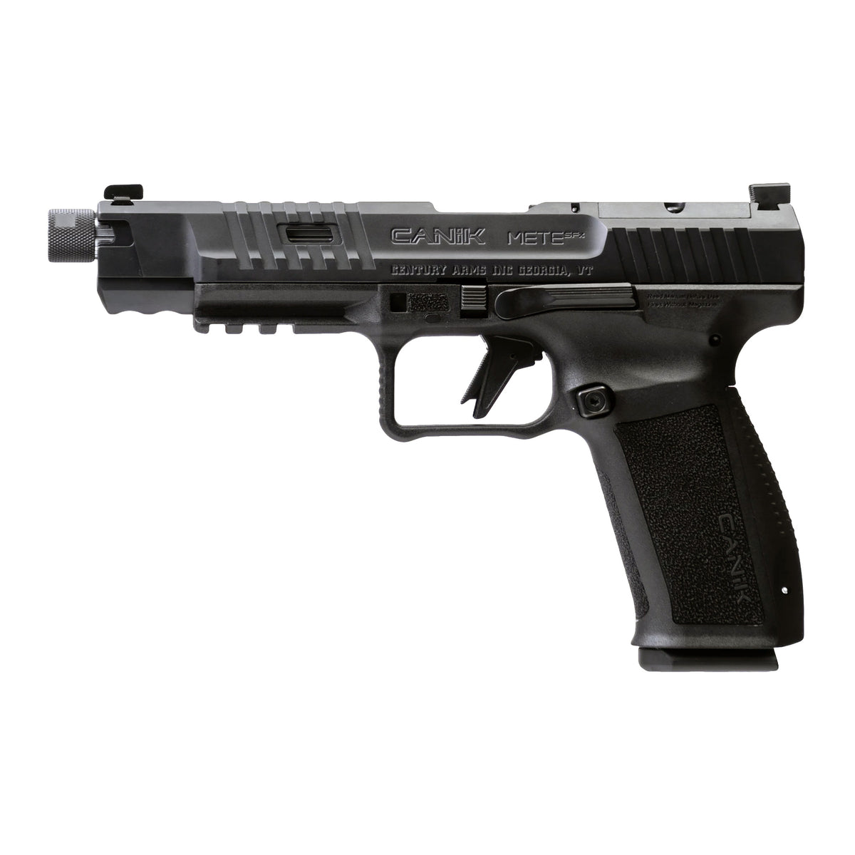 Canik HG7068-N Mete SFx Pro Full Size 9mm Luger 20+1 5.74" Chrome Plated Threaded Barrel, Black Steel Optic Ready/Serrated Slide, Black Polymer Frame w/Picatinny Rail, Interchangeable Backstrap Grip