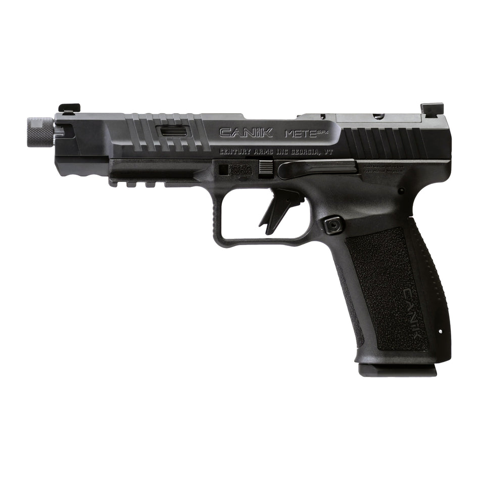 Canik HG7068-N Mete SFx Pro Full Size 9mm Luger 20+1 5.74" Chrome Plated Threaded Barrel, Black Steel Optic Ready/Serrated Slide, Black Polymer Frame w/Picatinny Rail, Interchangeable Backstrap Grip