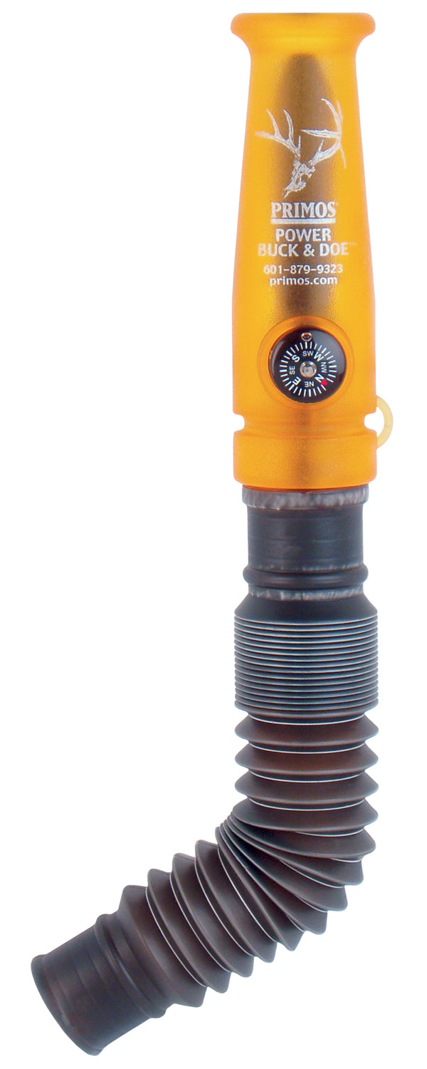 Primos 729 Power Grunter Adjustable Deer Call - Dual Reed Design, Black/Gold