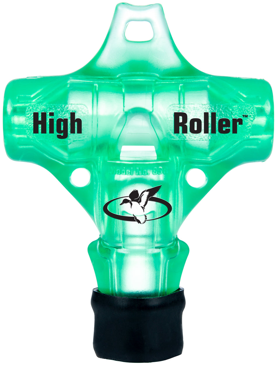 Primos High Roller Fluttering Duck Whistle Call - Green Polycarbonate Body