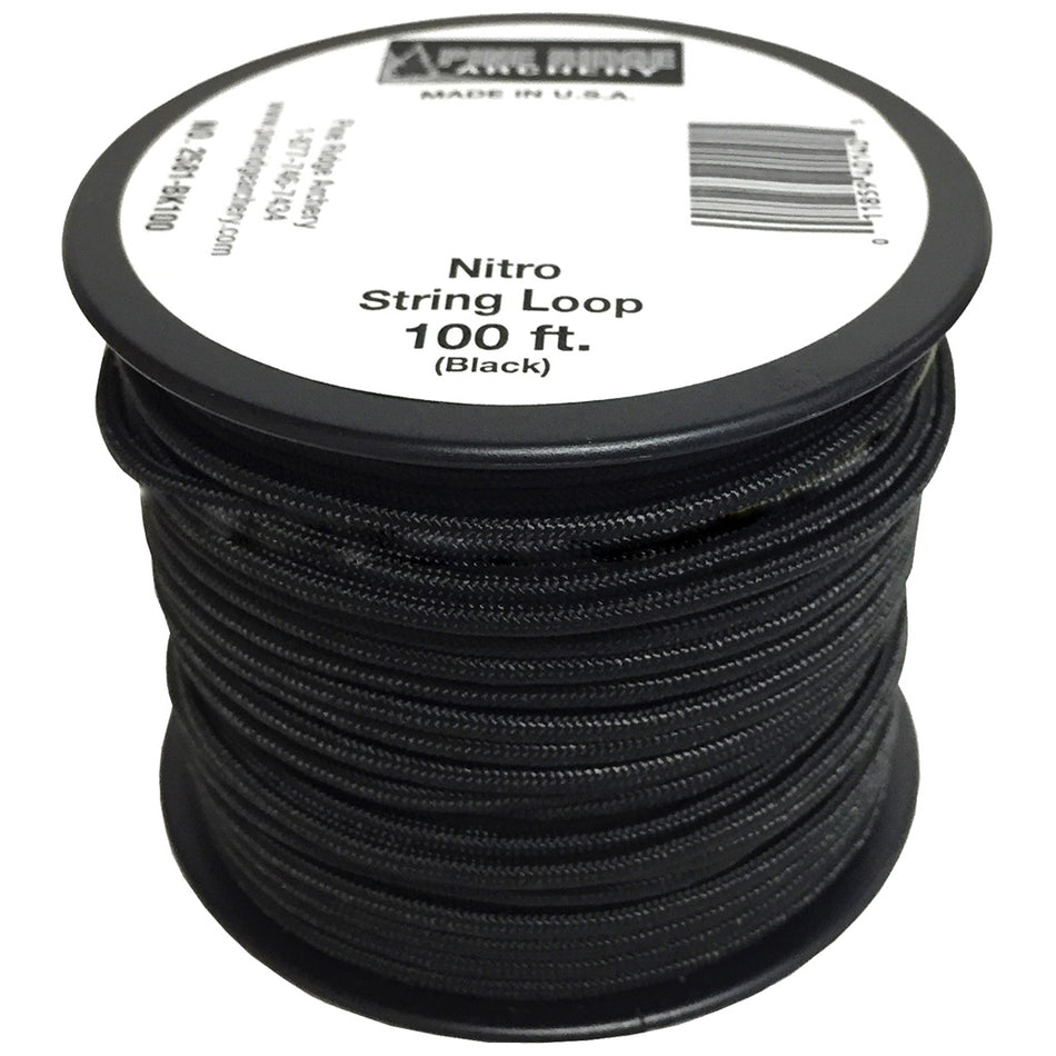 Pine Ridge Nitro Low-Stretch String Loop Material Black 100 ft.