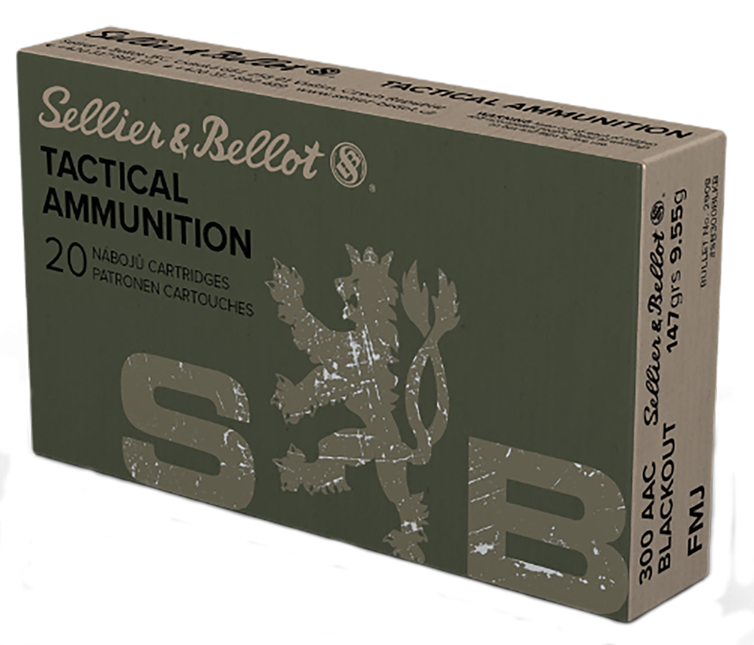 Sellier & Bellot (S&B) 300BLKB Rifle 300 Blackout 147 gr Full Metal Jacket (FMJ)