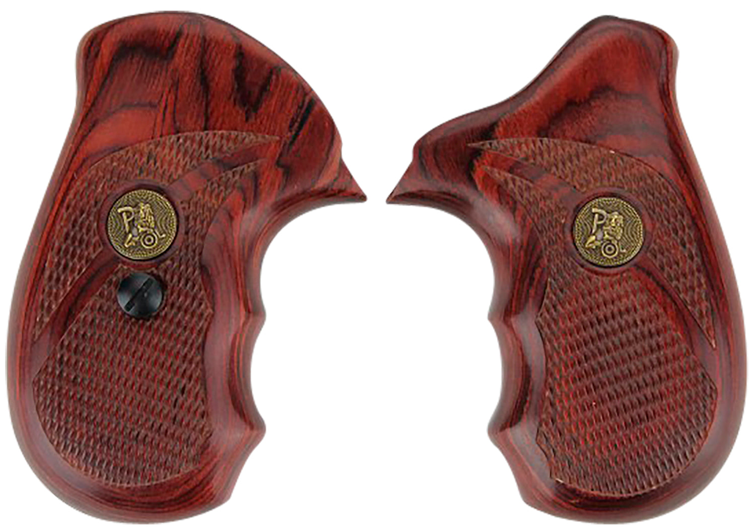 Pachmayr Renegade Rosewood Laminate Grip Checkered Finger Groove Style for S&W J Frame Round Butt – 63000