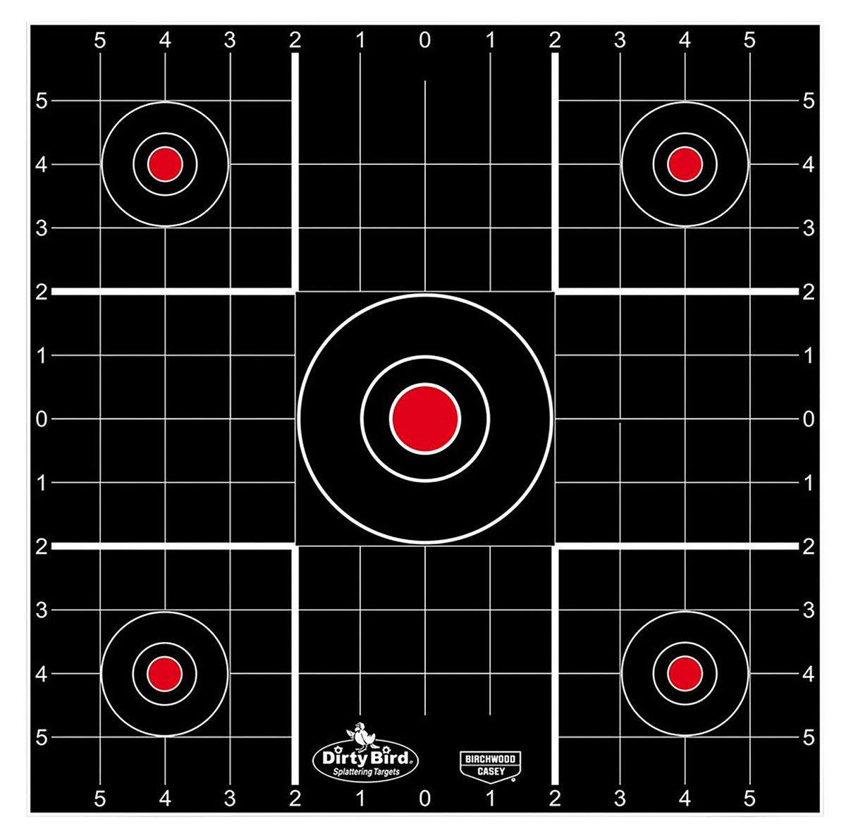 Birchwood Casey Dirty Bird 12" Bullseye Paper Hanging Target Black/Red 12 Per Package