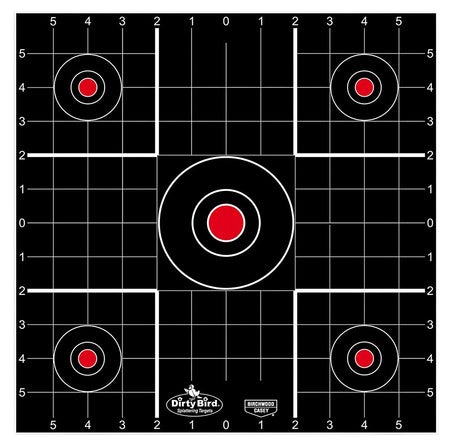 Birchwood Casey Dirty Bird 12" Bullseye Paper Hanging Target Black/Red 12 Per Package