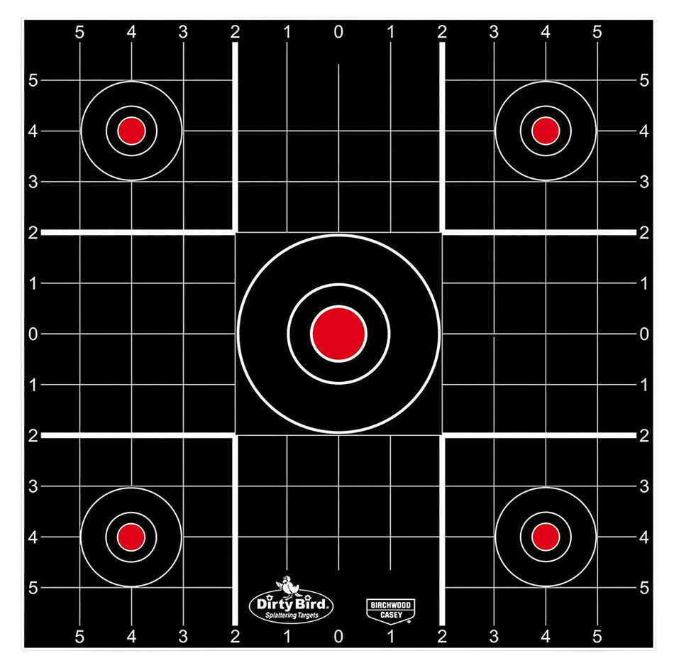 Birchwood Casey Dirty Bird 12" Bullseye Paper Hanging Target Black/Red 12 Per Package