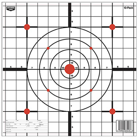 Birchwood Casey EZE-Scorer 12" Bullseye Paper Hanging Firearm Target Black/White 13 Per Package