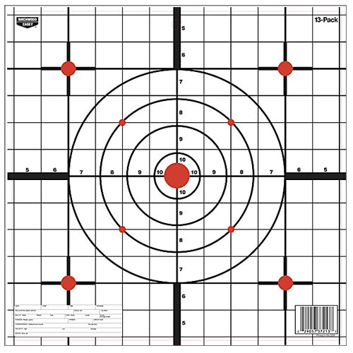 Birchwood Casey EZE-Scorer 12" Bullseye Paper Hanging Firearm Target Black/White 13 Per Package