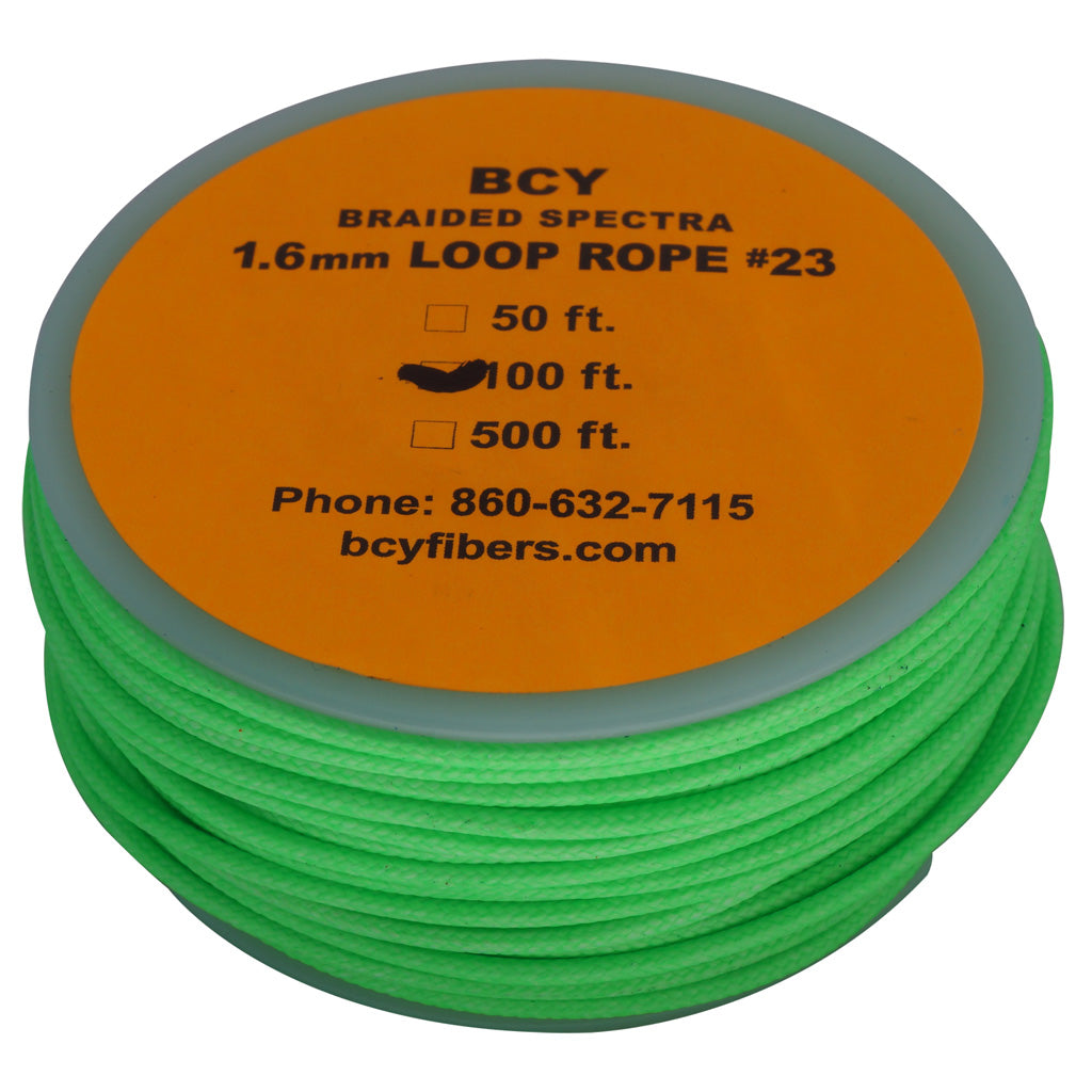 BCY 23 Neon Green 100 ft. Spectra Covered D-Loop Material