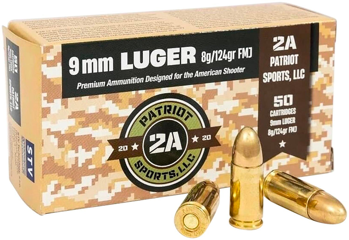 Patriot Sports  Full Metal Jacket 124 Grain 9mm Luger/Parabellum