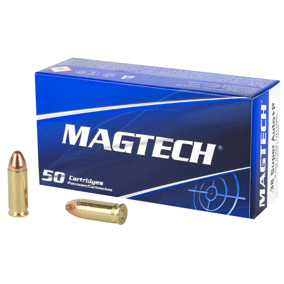 Magtech Sport Shooting Range/Training +P .38 Super 130 grain Full Metal Jacket ammunition