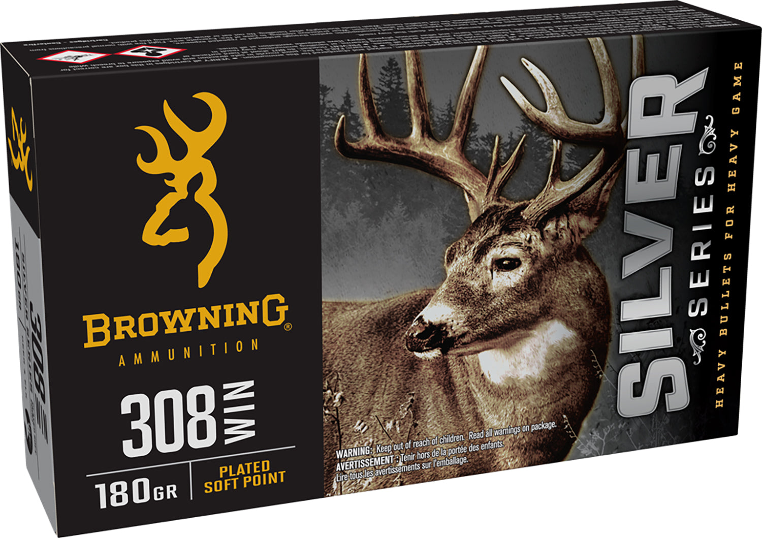 Browning Silver Plated Soft Point 180 Grain .308 Win / 7.62x51mm 2743 ft lbs