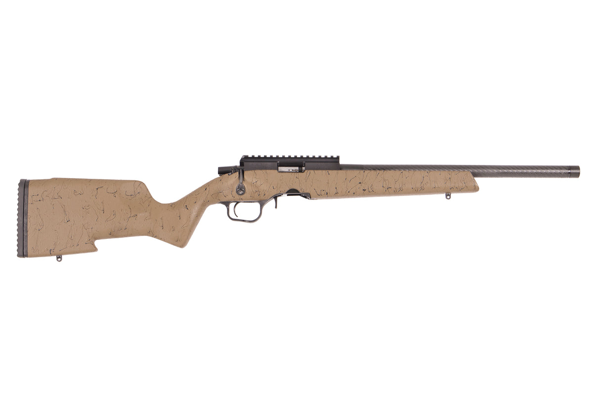 Christensen Arms 8011201300 Ranger 22 WMR 9+1 18" Carbon Fiber/Threaded Barrel, Black Anodized Finish, Tan with Black Webbing Stock