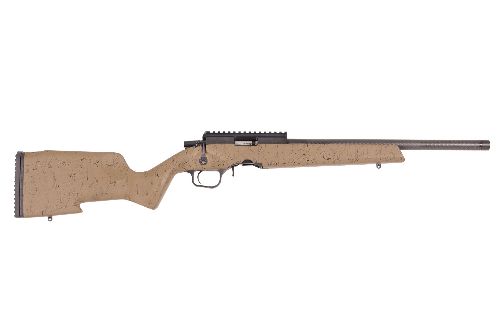 Christensen Arms 8011201300 Ranger 22 WMR 9+1 18" Carbon Fiber/Threaded Barrel, Black Anodized Finish, Tan with Black Webbing Stock