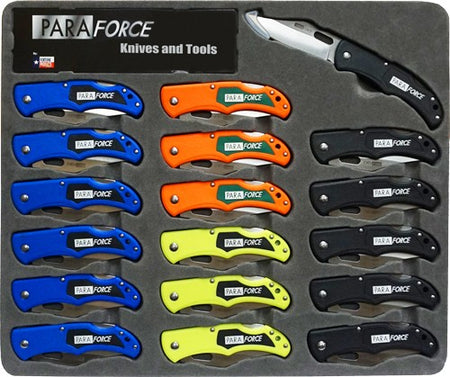 AccuSharp Paraforce Folding Lock Back Knife Retail Display Set of 18