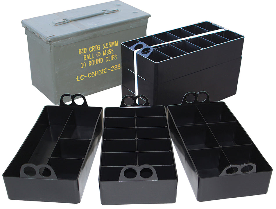 MTM Case-Gard ACO Black Polypropylene 22-Compartment Ammo Can Organizer Insert