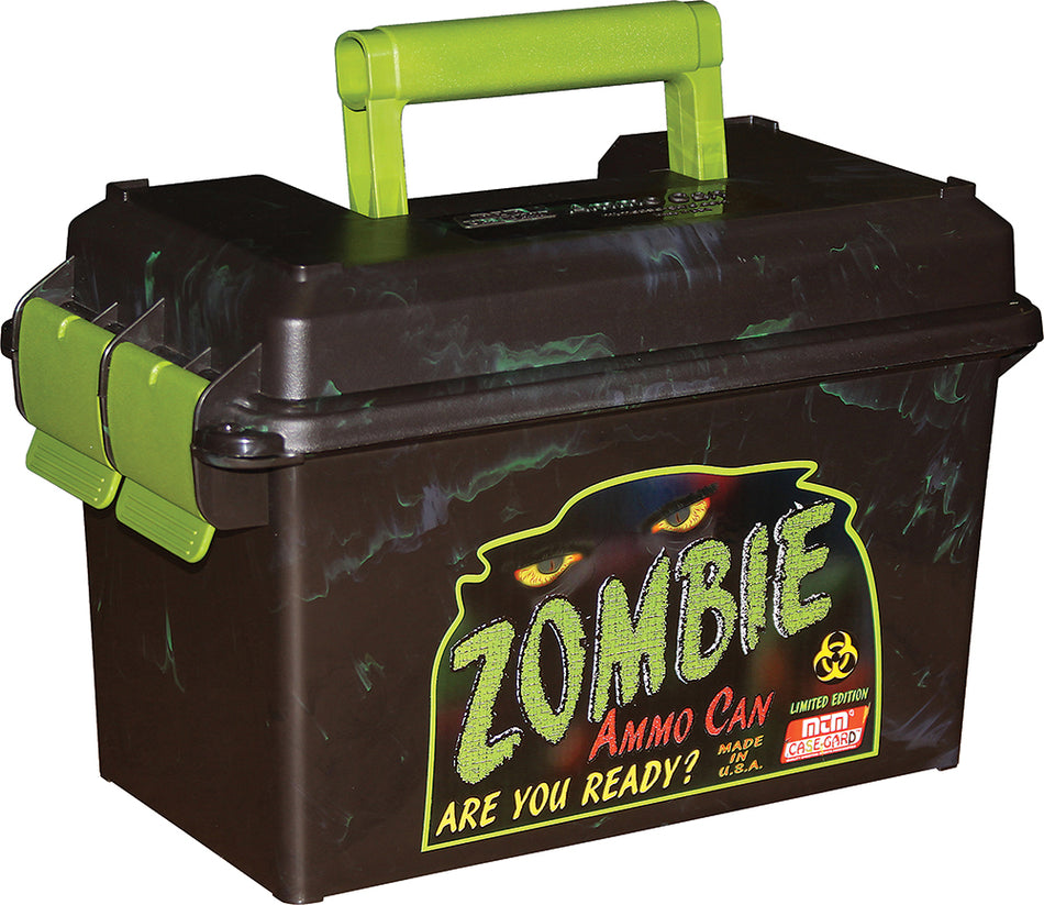 MTM Case-Gard AC50Z 50 Cal Black Polypropylene Ammo Can with Zombie Green Finish