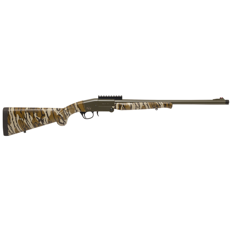 Charles Daly 930426 101 Compact 20 Gauge Break Open 3" 1rd Black Steel Single Shot Barrel & Receiver w/Picatinny Rail, Fixed Mossy Oak Bottomland Synthetic Stock, Beretta Benelli Mobil Choke System