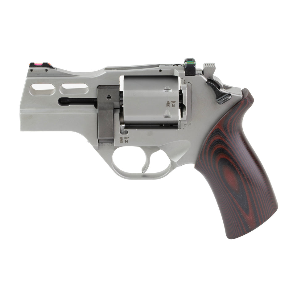 Chiappa Firearms 340353 Rhino 30DSX 357 Mag 6 Shot 3" Stainless Steel Barrel & Cylinder, Stainless Alloy Frame, Black/Red G10 Grip