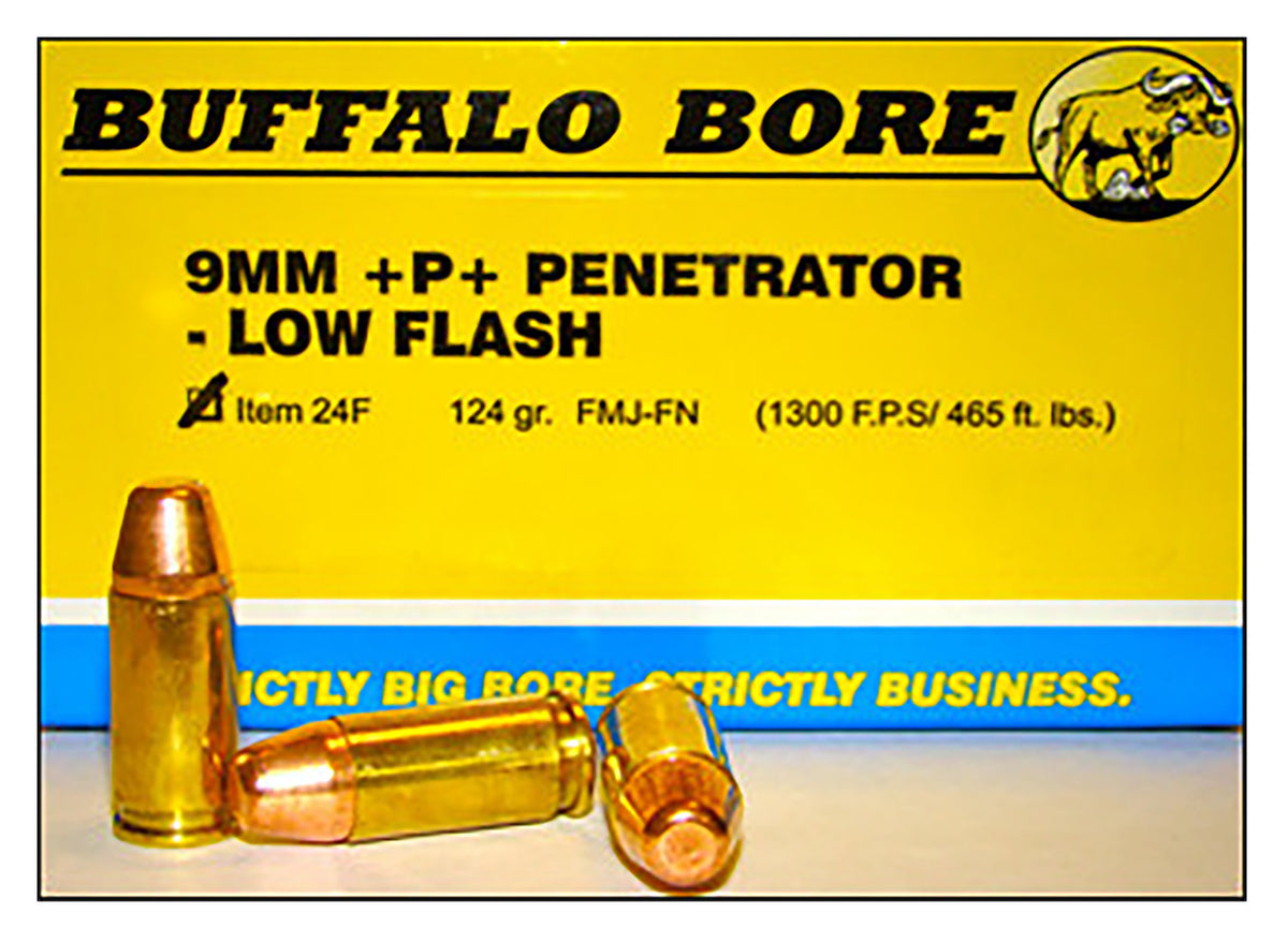 Buffalo Bore Penetrator +P+ 9mm Luger / Parabellum 124 grain Full Metal Jacket Flat Nose ammunition