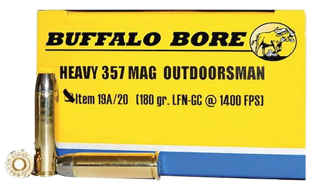 Buffalo Bore Outdoorsman .357 Magnum 180 grain Hard Cast Flat Nose ammunition