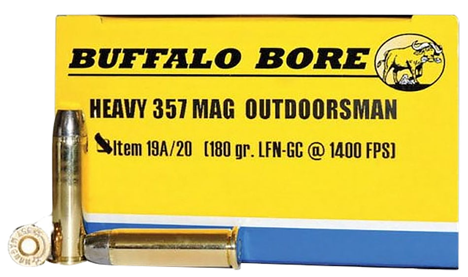 Buffalo Bore Outdoorsman .357 Magnum 180 grain Hard Cast Flat Nose ammunition
