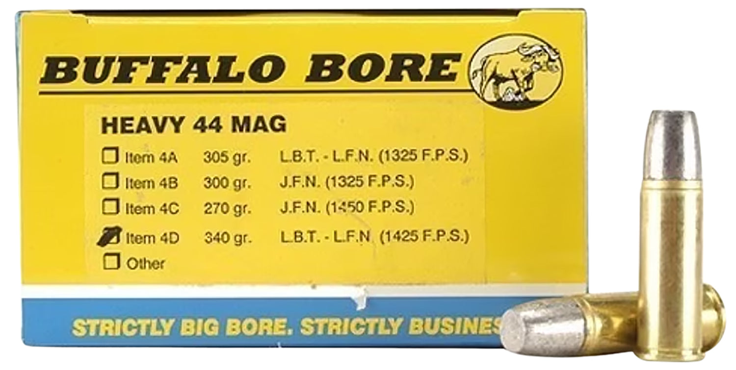 Buffalo Bore Heavy .44 Magnum 340 grain Lead Flat Nose ammunition