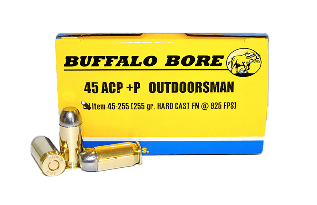 Buffalo Bore Outdoorsman +P .45 ACP/Auto 255 grain Hard Cast Flat Nose ammunition