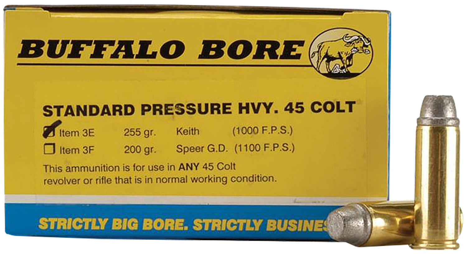 Buffalo Bore Standard Pressure .45 Long Colt 255 grain Gas Checked Soft Cast ammunition
