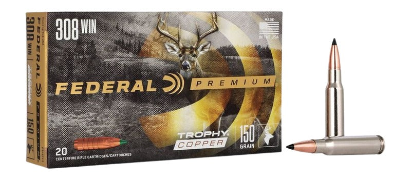 Federal Premium Trophy Copper 150 Grain .308 Win / 7.62x51mm 2820 fps