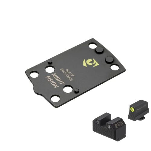 Night Fision Glock 43X MOS Optic Adapter Plate and Night Sight Combo EPS Carry
