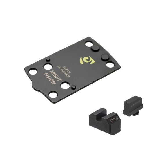 Night Fision Glock 43X MOS Optic Adapter Plate and Blank Sight Combo EPS Carry