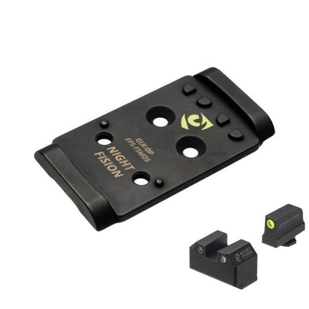 Night Fision Glock Full Size MOS Optic Adapter Plate and Night Sight Combo EPS