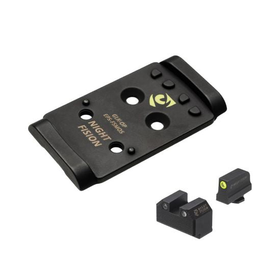 Night Fision Glock Full Size MOS Optic Adapter Plate and Night Sight Combo EPS