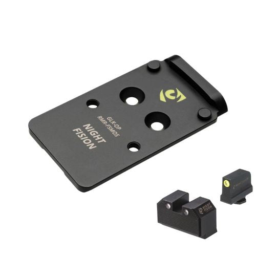 Night Fision Glock Full Size MOS Optic Adapter Plate and Night Sight Combo RMR/507C