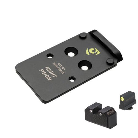 Night Fision Glock Full Size MOS Optic Adapter Plate and Night Sight Combo RMR/507C