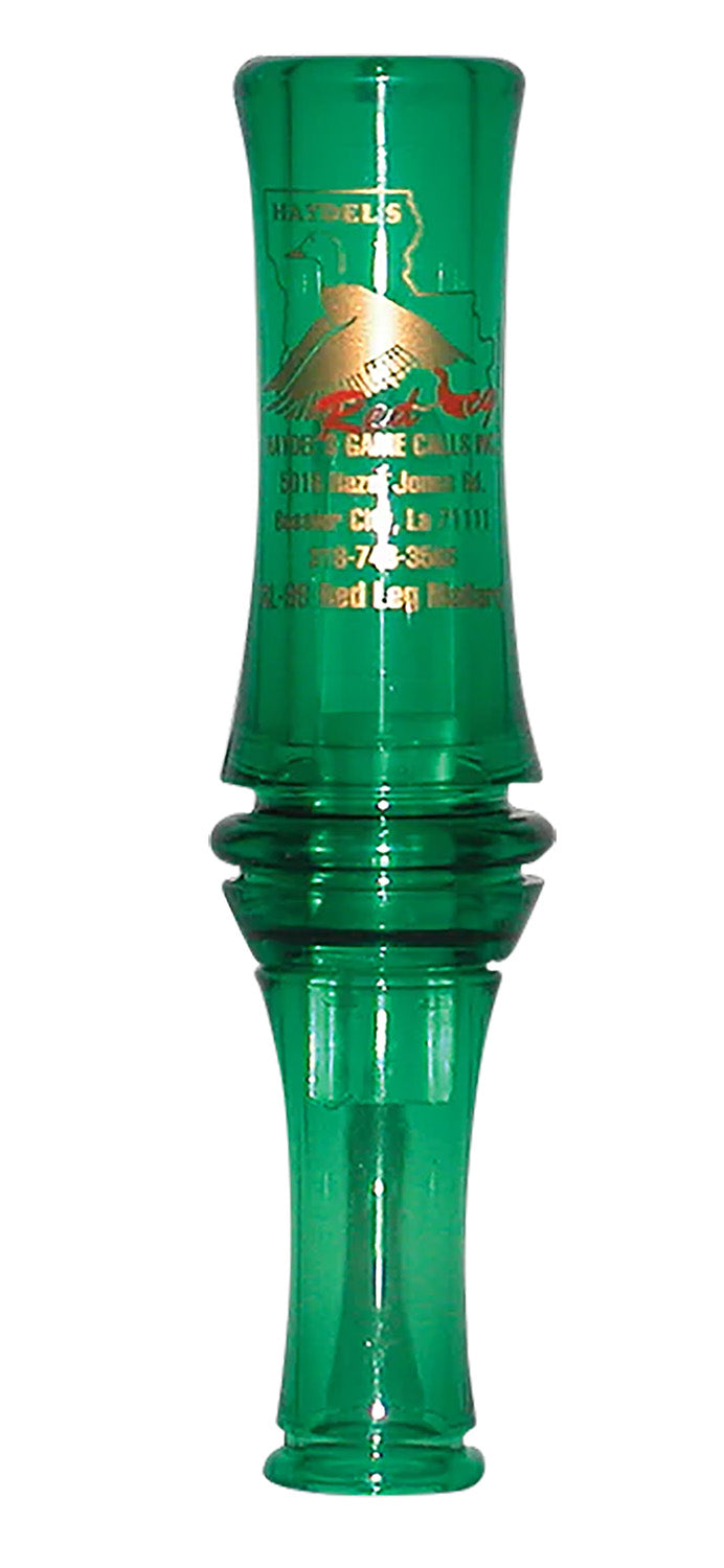 Haydel's RL99 Redleg Double Reed Open Duck Call - Mallard Hen Impersonation, Green Plastic