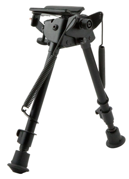 Harris Bipods LMS Swivel 9-13" Steel/Aluminum Black Notched Legs Rubber Feet