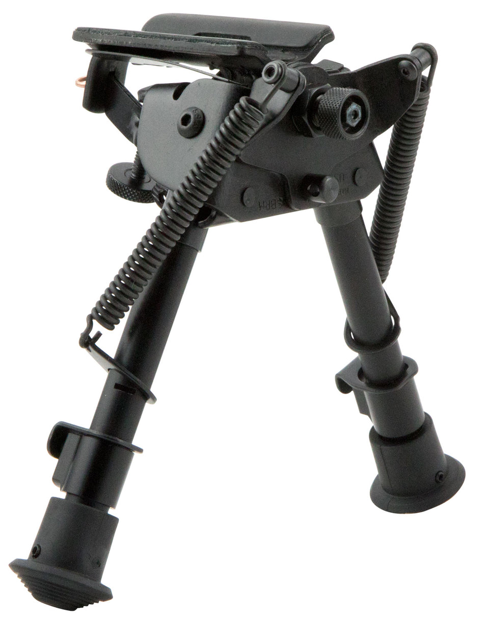 Harris Bipods BRM1A2 Non-Swivel 6-9" Steel/Aluminum Black Notched Legs Rubber Feet