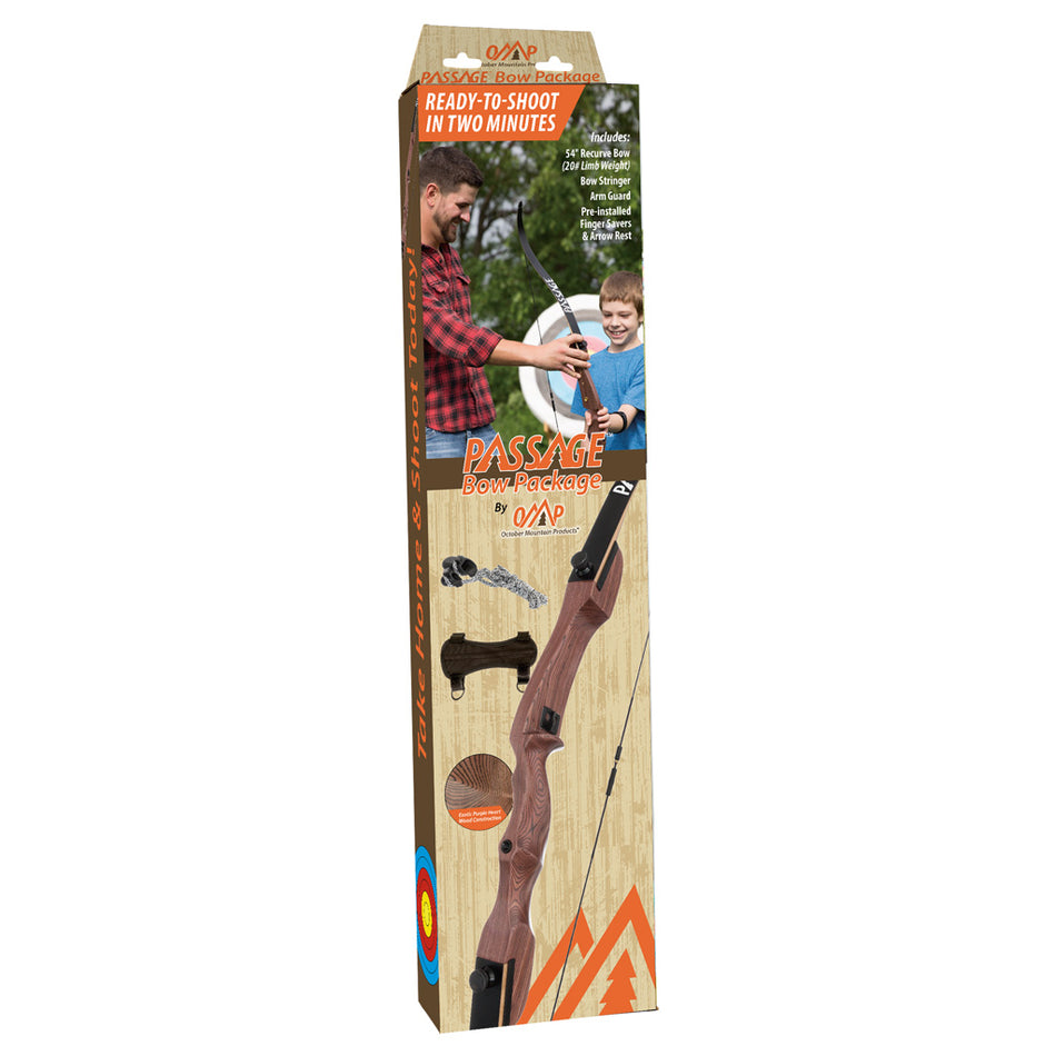 October Mountain 54 in. Passage Recurve Bow 20 lbs. RH Beginner Package No Arrows