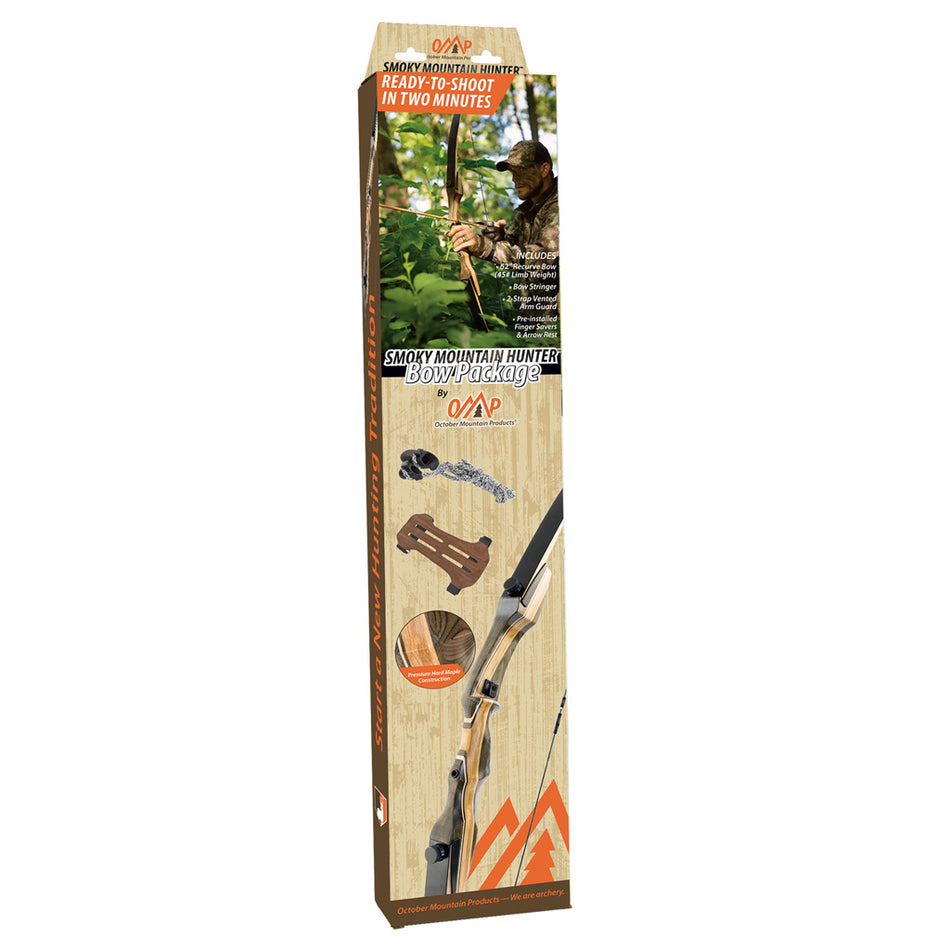 October Mountain Smoky Mountain Hunter RH Recurve Bow Package 45 lbs. 62 in.