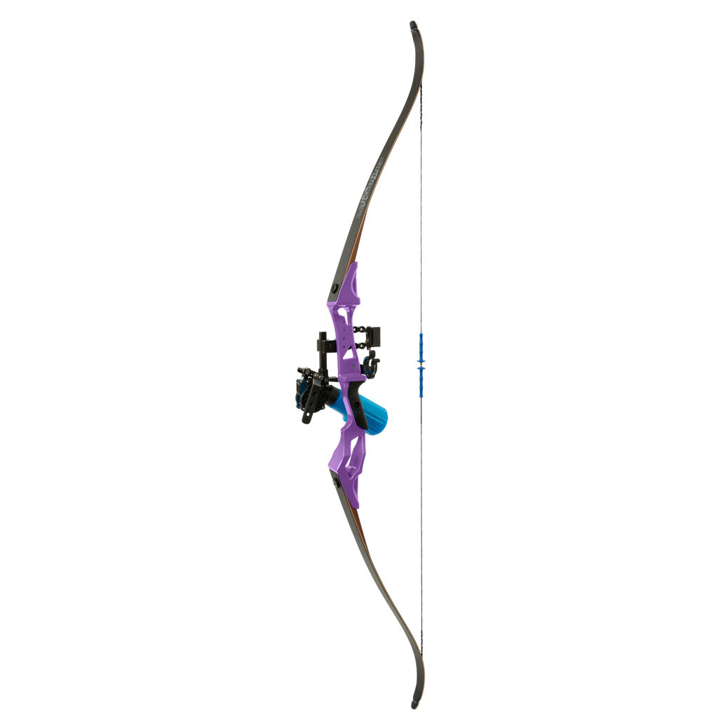 Fin Finder Bank Runner Bowfishing Recurve with Winch Pro Bowfishing Reel Purple 35 lbs. Right Hand