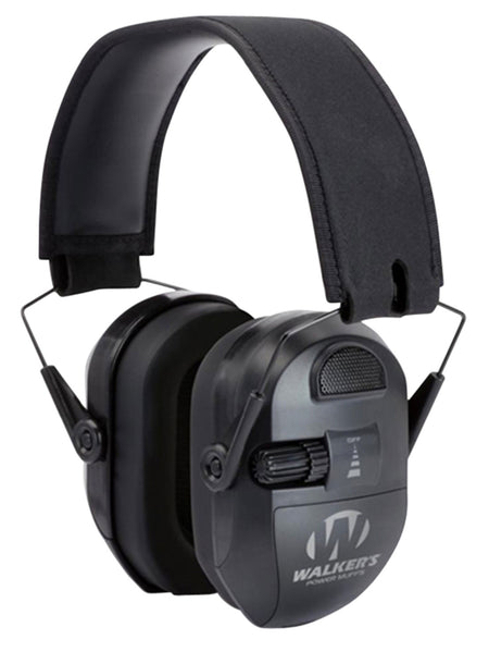 Walker's Ultimate Power Electronic Muff 26NRR Compact Folding Over-the-Head Black